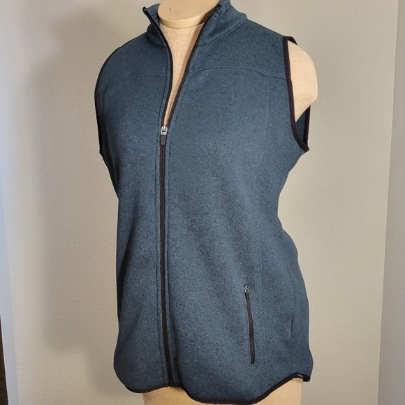 OLD NAVY ACTIVE GREEN SLEEVLESS WORKOUT ZIP UP SWEATER VEST-NWOT - Picture 7 of 9